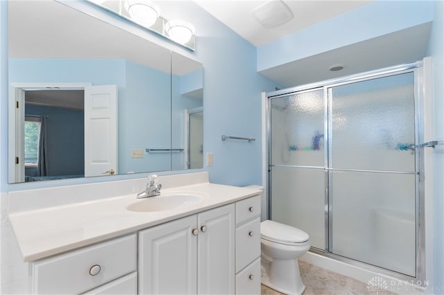 2396 Vienna Pkwy, Dayton, OH 45459 - full bathroom featuring vanity, a shower stall, and tile patterned flooring