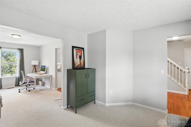 6630 Falling Leaves Ct, Mason, OH 45040 - carpeted home office with a textured ceiling and baseboards