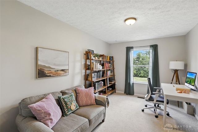 6630 Falling Leaves Ct, Mason, OH 45040 - home office featuring light carpet and a textured ceiling