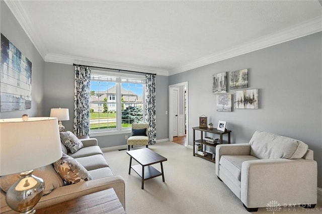 10598 Falls Creek Ln, Washington Twp, OH 45458 - living area featuring crown molding and light colored carpet