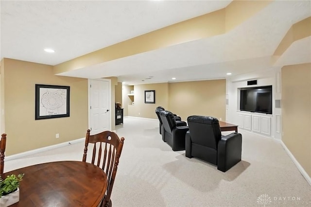 10598 Falls Creek Ln, Washington Twp, OH 45458 - living room featuring light carpet and recessed lighting