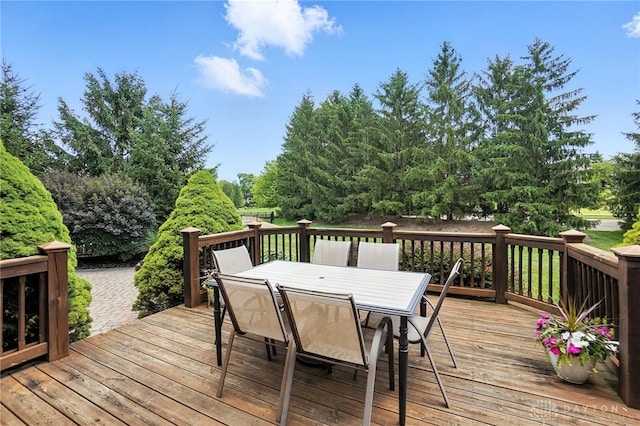 10598 Falls Creek Ln, Washington Twp, OH 45458 - wooden terrace with outdoor dining space