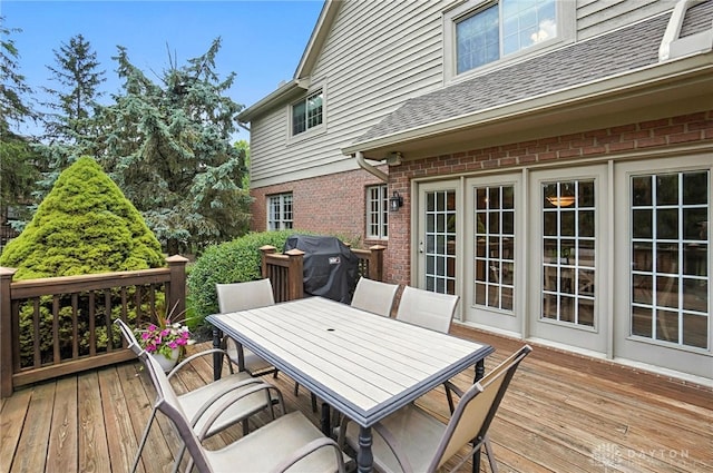 10598 Falls Creek Ln, Washington Twp, OH 45458 - deck with area for grilling and outdoor dining space