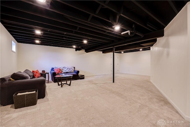 162 Choctaw Cir, Franklin, OH 45005 - basement featuring carpet flooring and baseboards