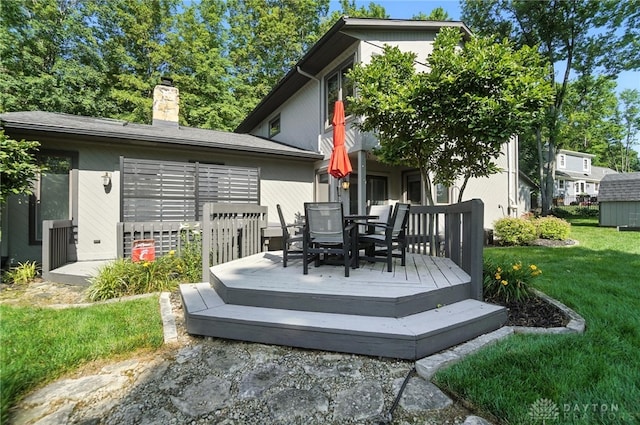 1778 Kensington Dr, Bellbrook, OH 45305 - deck featuring a lawn and outdoor dining area