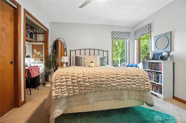 1778 Kensington Dr, Bellbrook, OH 45305 - bedroom with carpet floors and a ceiling fan