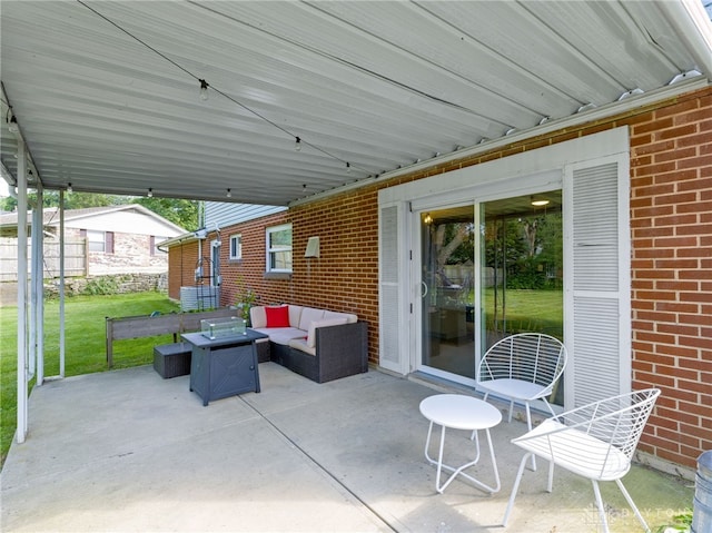 6118 Carnation Rd, Dayton, OH 45449 - view of patio featuring an outdoor living space with a fire pit