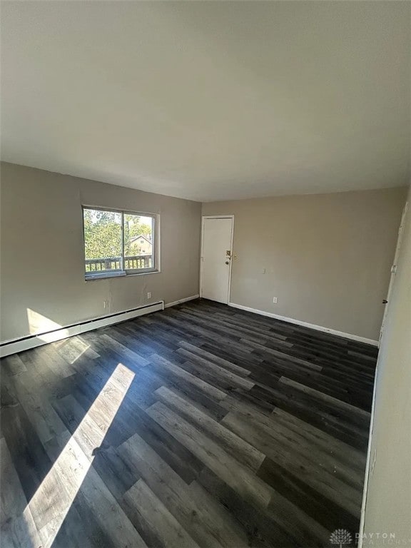 4129 E 3rd St Unit 4127, Dayton, OH 45403 - empty room featuring dark wood-style floors and baseboard heating