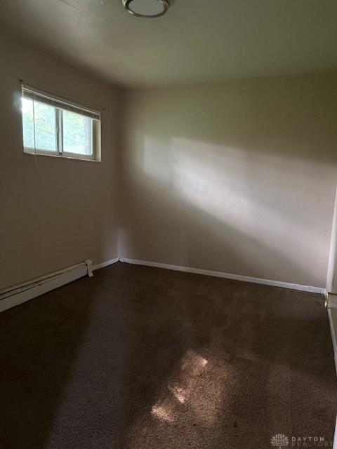 4129 E 3rd St Unit 4127, Dayton, OH 45403 - empty room with a baseboard radiator and dark carpet