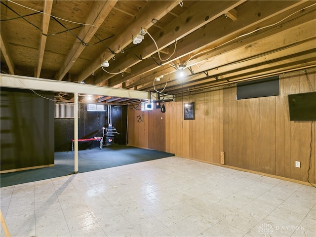 2120 Wyoming St, Dayton, OH 45410 - below grade area with tile patterned floors and wooden walls