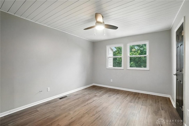 8052 Timberlodge Trl, Washington Twp, OH 45458 - unfurnished room with a ceiling fan, dark wood finished floors, and wooden ceiling