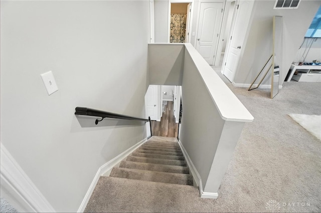 166 Brooke Parke Ave, Brookville, OH 45309 - stairs featuring carpet flooring