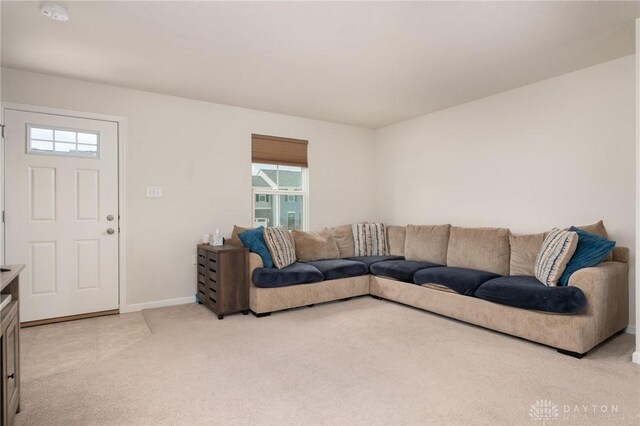 1009 Glen Kegley Dr, Xenia, OH 45385 - living area featuring light colored carpet and baseboards