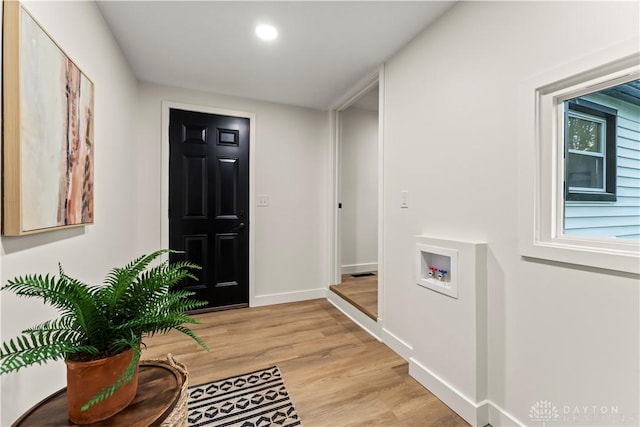 1209 Maple St, Troy, OH 45373 - entryway featuring light wood finished floors and recessed lighting