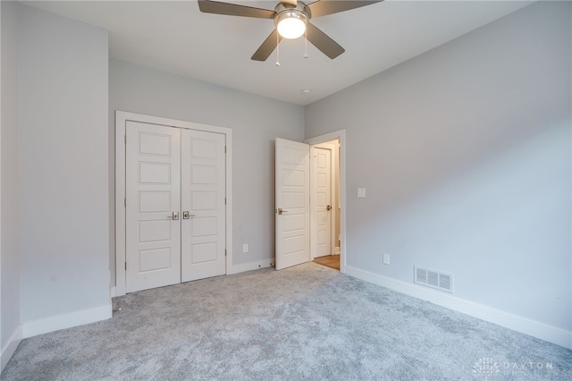 1461 Abbey Park Pl, Beavercreek Twp, OH 45385 - unfurnished bedroom with carpet floors, a closet, and ceiling fan