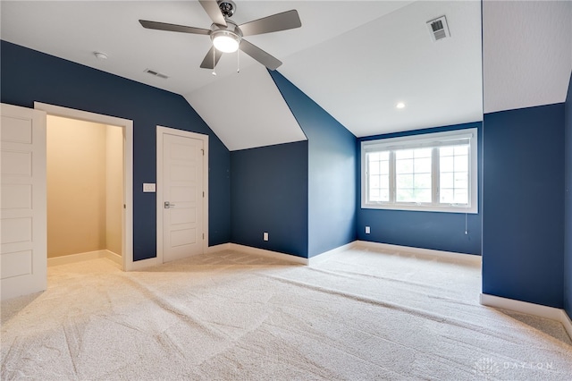 1461 Abbey Park Pl, Beavercreek Twp, OH 45385 - additional living space with ceiling fan, carpet, and lofted ceiling
