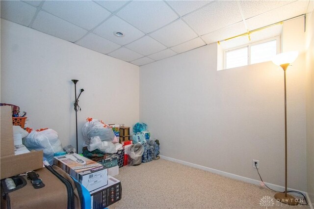 3583 King Edward Way, Beavercreek, OH 45431 - below grade area with carpet flooring and a drop ceiling