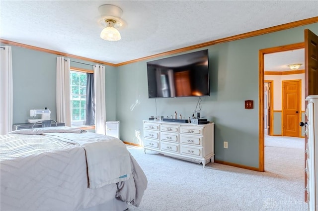1061 Mcpherson Rd, Xenia, OH 45385 - carpeted bedroom with crown molding and a textured ceiling
