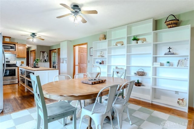 1061 Mcpherson Rd, Xenia, OH 45385 - dining area featuring a ceiling fan and light floors