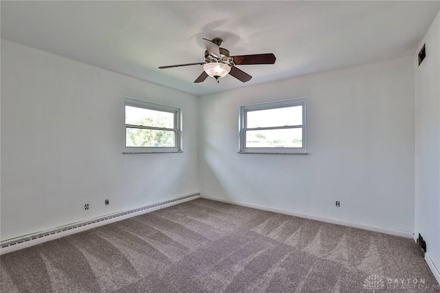 1095 Susan Dr, Hamilton, OH 45013 - spare room with a baseboard radiator, carpet floors, and ceiling fan