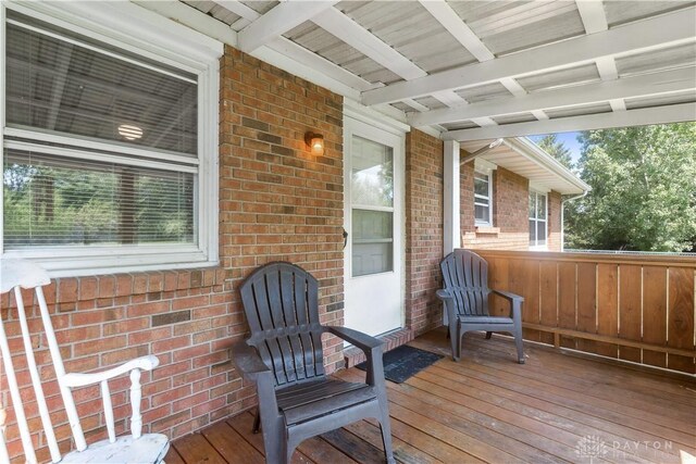 222 Alumni Cir, Wilmington, OH 45177 - view of wooden deck