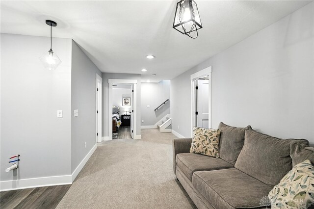 1471 Runnymeade Way, Beavercreek Twp, OH 45385 - living room with stairs and recessed lighting