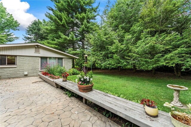 347 Winding Trl, Xenia, OH 45385 - view of green lawn featuring a patio