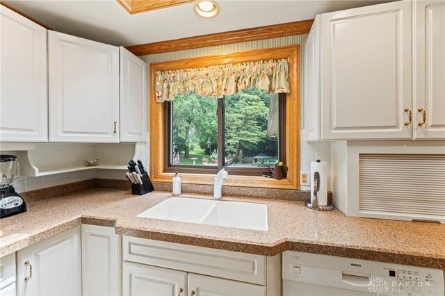 347 Winding Trl, Xenia, OH 45385 - kitchen featuring dishwasher, white cabinetry, and recessed lighting