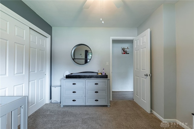 3442 Longleaf Ave, Beavercreek, OH 45430 - carpeted bedroom featuring a closet and a ceiling fan