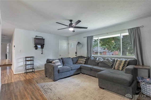 3442 Longleaf Ave, Beavercreek, OH 45430 - living room featuring wood finished floors and ceiling fan