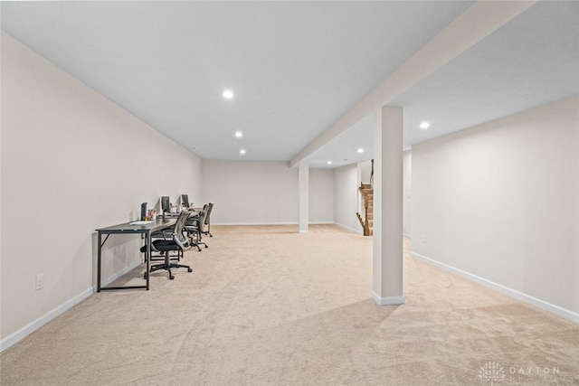 1835 Winding Run, Clearcreek Twp, OH 45458 - carpeted office space featuring recessed lighting