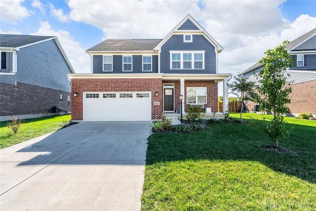 1835 Winding Run, Clearcreek Twp, OH 45458 - view of front facade featuring a porch, driveway, a front lawn, and an attached garage