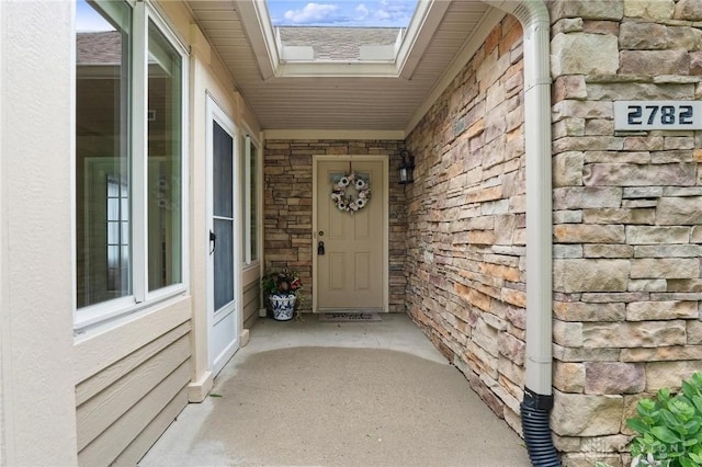 2782 Stefan Pl, Beavercreek, OH 45431 - doorway to property with stone siding