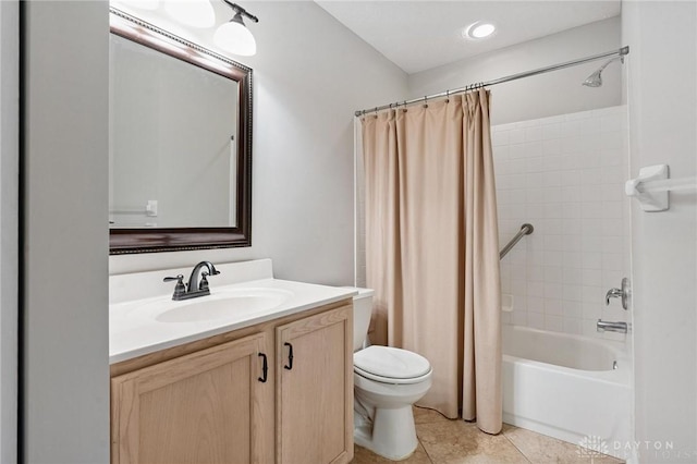 2782 Stefan Pl, Beavercreek, OH 45431 - full bathroom with vanity, shower / tub combo, and tile patterned floors