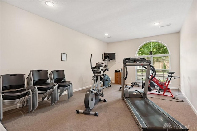 2782 Stefan Pl, Beavercreek, OH 45431 - workout room featuring recessed lighting and carpet floors