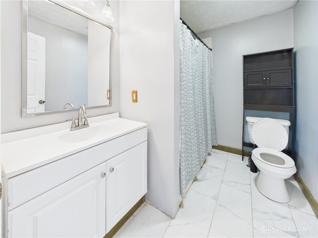 491 Frazers Rd, West Manchester, OH 45382 - full bathroom with vanity, marble finish flooring, and a shower with curtain