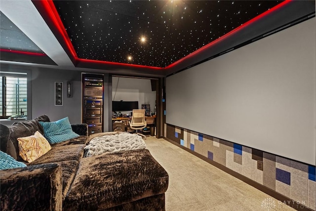 1950 Stone Creek Blvd, Clearcreek Twp, OH 45458 - cinema featuring carpet, a raised ceiling, and built in desk