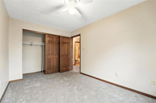 51 Jill Dr, Germantown, OH 45327 - unfurnished bedroom with light carpet, a closet, and ceiling fan