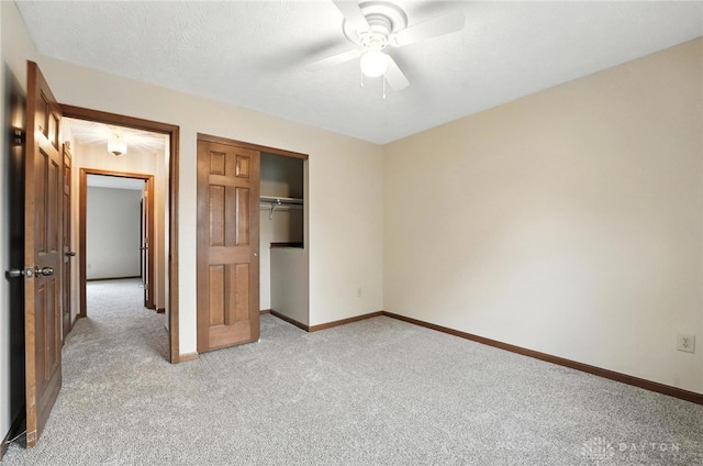 51 Jill Dr, Germantown, OH 45327 - unfurnished bedroom with light carpet, a closet, and ceiling fan