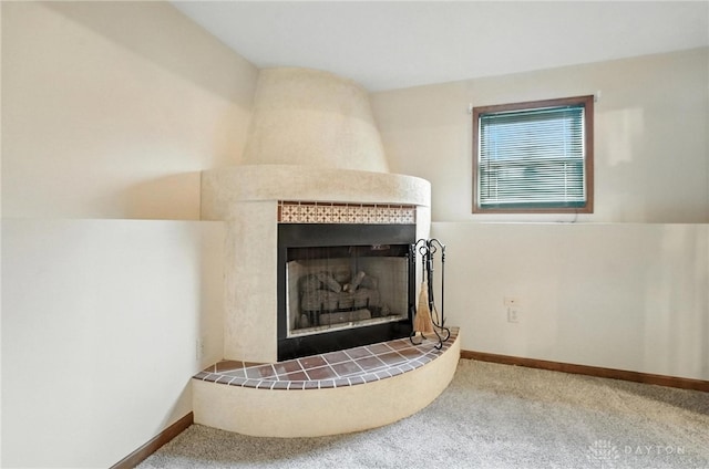 51 Jill Dr, Germantown, OH 45327 - detailed view of carpet floors and a tiled fireplace