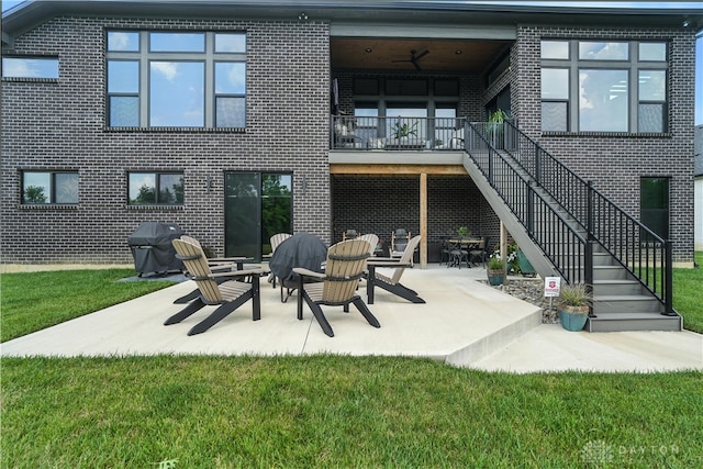 1241 Normandy Rue, Centerville, OH 45458 - rear view of property with stairs and brick siding