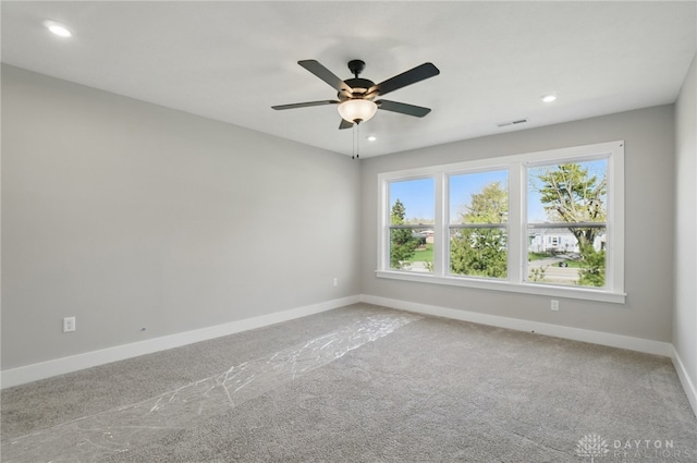 3384 Randall Dr, Cedarville Twp, OH 45314 - carpeted spare room featuring recessed lighting and a ceiling fan