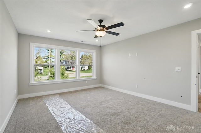 3384 Randall Dr, Cedarville Twp, OH 45314 - carpeted empty room with ceiling fan and recessed lighting