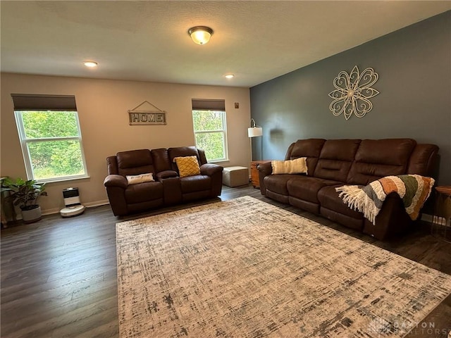 562 Maxwell Ct, Germantown, OH 45327 - living area featuring dark wood-type flooring and recessed lighting