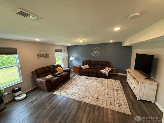 562 Maxwell Ct, Germantown, OH 45327 - living room featuring plenty of natural light, dark wood-type flooring, and recessed lighting