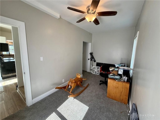 10995 Rockridge Rd, Lewisburg, OH 45338 - office with ceiling fan and baseboards