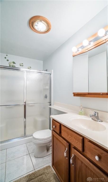 4267 W Wenger Rd, Clayton, OH 45315 - full bathroom with vanity, a shower stall, and tile patterned floors