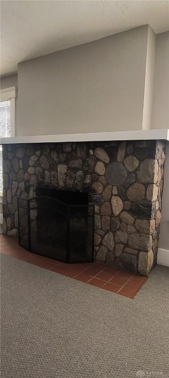 289 Dayton Ave, Xenia, OH 45385 - detailed view of a fireplace and carpet