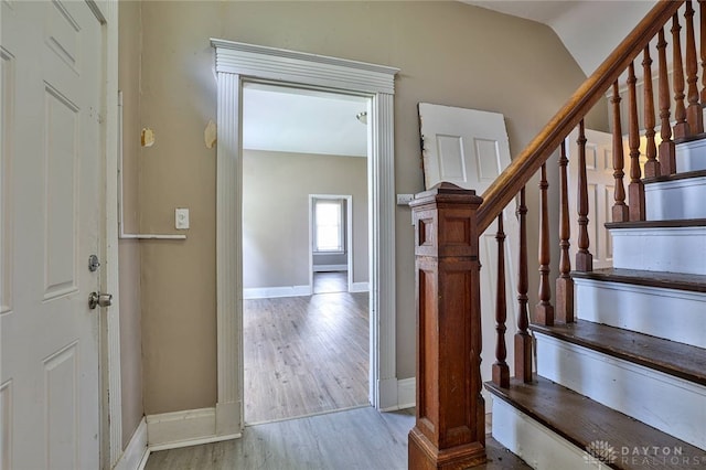 15 Bertus St, Cincinnati, OH 45217 - foyer with wood finished floors, stairs, and lofted ceiling