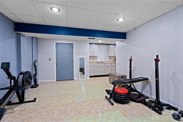 1227 Fyffe Ave, New Carlisle, OH 45344 - workout area featuring baseboards and recessed lighting